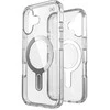 Speck Presidio Perfect-Clear ClickLock &amp; MagSafe – dėklas, skirtas iPhone 16 (skaidrus / chromo apdaila / ramus sidabras)