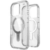 Speck Presidio Perfect-Clear Grip ClickLock &amp; MagSafe – dėklas, skirtas iPhone 16 Pro (skaidrus / chromo apdaila / ramus sidabras)