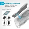 Speck Presidio Perfect-Clear Grip ClickLock &amp; MagSafe – dėklas, skirtas iPhone 16 Plus (skaidrus / chromo apdaila / ramus sidabras)