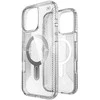 Speck Presidio Perfect-Clear Grip ClickLock &amp; MagSafe – dėklas, skirtas iPhone 16 Pro Max (skaidrus / chromo apdaila / ramus sidabras)