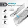 Speck Presidio Perfect-Clear Grip ClickLock &amp; Magsafe – dėklas, skirtas iPhone 15 Pro (skaidrus / chromo apdaila / ramus sidabras)
