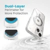 Speck Presidio Perfect-Clear Grip ClickLock &amp; MagSafe – dėklas, skirtas iPhone 16e / iPhone 15 / iPhone 14 / iPhone 13 (Clear / Chrome Finish / Serene Sidabrinis)