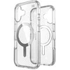 Speck Presidio Perfect-Clear MagSafe – dėklas, skirtas iPhone 16 (skaidrus / chromo apdaila / ramus sidabras)