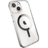 Speck Presidio Perfect-Clear MagSafe – dėklas, skirtas „iPhone 15“ / „iPhone 14“ / „iPhone 13“ (skaidrus / chromo apdaila / ramus sidabras)