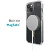 Speck Presidio Perfect-Clear su blizgučiais + MagSafe – iPhone 15 Plus / 14 Plus dėklas su MICROBAN danga (Clear / Gold Glitter)