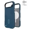 „Speck Presidio2 Grip ClickLock &amp; MagSafe“ dėklas „iPhone 17 Air“ (gilios jūros / sidabro metalo / rašybos mėlynumo)