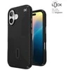 Speck Presidio2 Grip ClickLock &amp; MagSafe – dėklas, skirtas iPhone 16 (juodas / šiferio pilkas / baltas)
