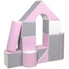 Vell Foam Blocks – Giant Building Set 11 pcs baltas-light pink-pilkas