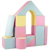 Vell Foam Blocks – Giant Building Set 11 pcs pink-mėlynas-yellow (pastel)