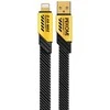 WEKOME WDC-190 Mecha serija – USB-A ir žaibiško įkrovimo jungties laidas, 1 m (geltonas)