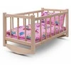 Dėlionė Wooden doll bed-cradle with bedding Baby Mix bears