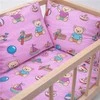 Dėlionė Wooden doll bed-cradle with bedding Baby Mix bears