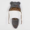 Žieminė kūdikio kepurė su kaklaskarėle New Baby Teddy bear pilka, 80 (9-12m), 80 (9-12m) dydis