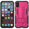 Dėklas „Zizo Hybrid Transformer“ dangtelis – tvirtas „iPhone X“ dangtelis su atrama (karštai rožinė / juoda)