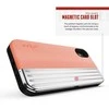 Dėklas „Zizo Retro“ serija – piniginės atlošas su magnetiniu užsegimu ir įmontuotu stovu, skirtu „iPhone Xs / X“ (persiko / sidabro)