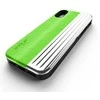 Dėklas „Zizo Retro“ serija – piniginės nugarėlė su magnetiniu užsegimu ir įmontuotu stovu, skirta „iPhone Xs“ / X (neoninė žalia / sidabrinė)