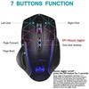 RGB žaidimų pelė, belaidė, 7 spalvos