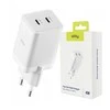 "Allity" sieninis įkroviklis GaN PD QC ATC-01-45WCC 2x USB-C 45W baltas