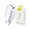 "Allity" sieninis įkroviklis GaN PD QC ATC-01-65WACC 2x USB-C 1x USB-A 65W baltas