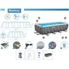 Bestway „Splashview“ karkasinis baseinas, 488 m x 244 cm, pilka rotango imitacija, 10in1, 561MB