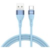 BWOO Minimalistinis silikoninis 3A kabelis X280C iš USB-A į USB-C mėlynos spalvos
