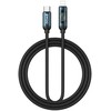 BWOO Pintas USB-C - Lightning 1 m 27 W kabelis su animuotu apšvietimu, juodas