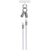 Devia kabelis lanyard 2in1 PD USB-C - Lightning 1,2 m 27W violetinės spalvos