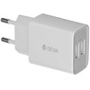 Įkroviklis buitinis Devia Smart su dviem USB jungtimis (2.4A) baltas