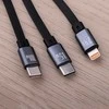 Forever 3in1 laidas USB – Lightning + 2x USB-C 1,2 m 100W juodas