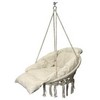 Boho stiliaus pakabinamas krėslas su pagalve, 120 kg, ecru spalvos