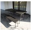 Stół Gardlov Folding garden table 180cm + 2 benches - juodas