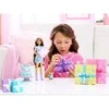 Mattel BARBIE PARTY UNBOXED REVEAL siurprizų rinkinys - tamsiaplaukė lėlė (JFG72)