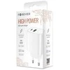 Telforceone Forever sieninis įkroviklis 1xUSB QC 3.0 + 1xUSB-C PD 20W LS-04 baltos spalvos