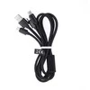Maxlife Nylon 3in1 USB laidas A tipas - microUSB + Lightning + USB tipas C - juodas - 1m