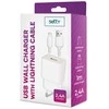 TelForceone "Setty" įkroviklis 1x USB 2,4A baltos spalvos + "Lightning" laidas 1,0 m NAUJIENA
