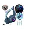 Bluetooth Ausinės Cat Ears LED šviečiančios ausitės Happy people Q-02