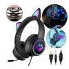 Bluetooth Ausinės Cat Ears LED šviečiančios ausitės Happy people Q-03