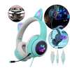 Bluetooth Ausinės Cat Ears LED šviečiančios ausitės Happy people Q-01