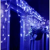 Happy People 100 LED 4 metrai lempučių lauko girlianda varvekliai su baltu laidu, mėlynos spalvos flash KK-9