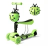 Triratis balansinis paspirtukas boružėlė su stūmimo rankena Scooter 3in1, žalias
