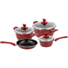 Riposo 7 dalių puodų ir keptuvių rinkinys Fit, red
