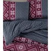 Riposo FLANELĖS patalynės komplektas NORDIC BORDEAUX 120x150 cm