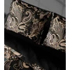 Riposo Premium Digital satino medvilnės patalynės komplektas PAISLEY Juodas 200x200 cm