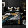 Riposo Premium Digital satino medvilnės patalynės komplektas MARBLE ART Mėlynas 200x220 cm