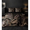 Riposo Premium Digital satino medvilnės patalynės komplektas PAISLEY Juodas 200x200 cm