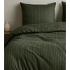 Riposo PREMIUM Satino medvilnės patalynės komplektas STRIPE DARK Žalias 200x220 cm