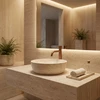 Kriauklė stalviršio Rea Amelia Travertine Classic 48
