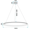 Lubinis šviestuvas Toolight Pakabinama Lempa Lhj003-cp 100 Cm Auksinė