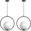 Lubinis šviestuvas Toolight Šviestuvas lubinis stiklo rutulys G110-1W Juodas Baltas