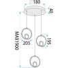 Pakabinamas šviestuvas Toolight šviestuvas LED LHJ095-3CP GOLD